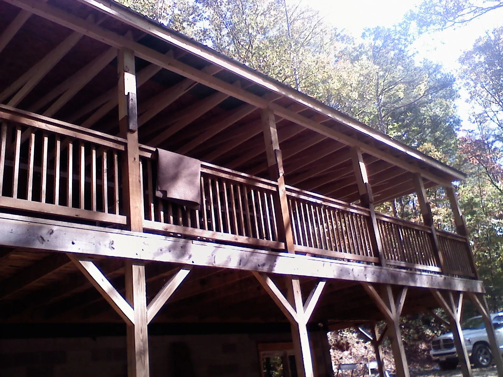 Timber framing under a new elevated porch and deck — Roof Leak Repair in Coward by Roofing Brothers